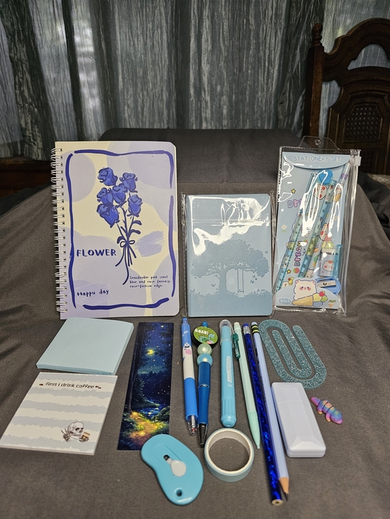 Other - Cute Blue Stationary Set